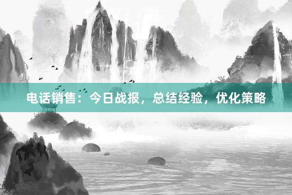 电话销售：今日战报，总结经验，优化策略